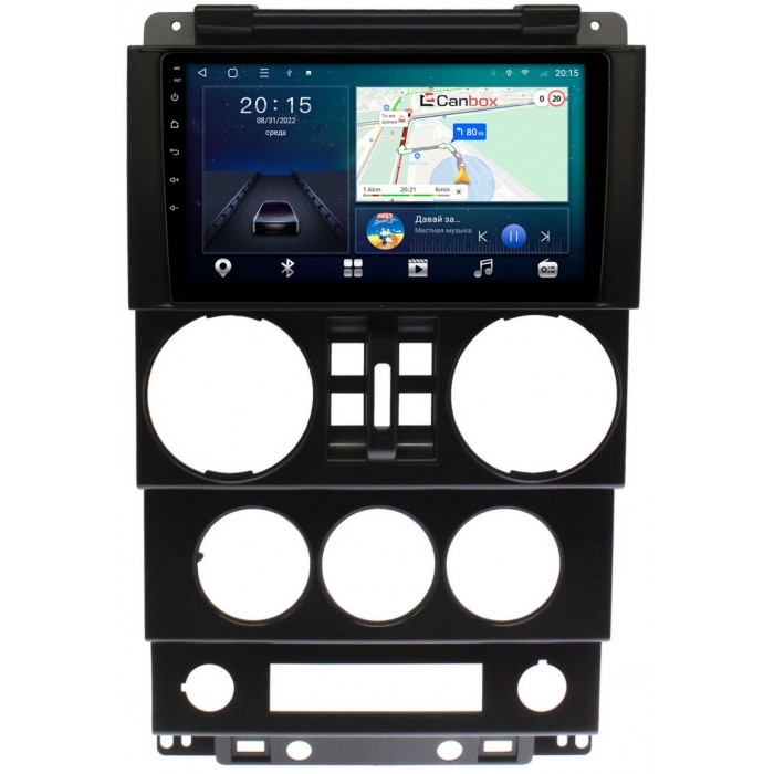 Штатная магнитола Jeep Wrangler 3 (JK) (2007-2010) (4 двери) Canbox L-Line 4167-9-023 на Android 10 (4G-SIM, 3/32, TS18, DSP, QLed)