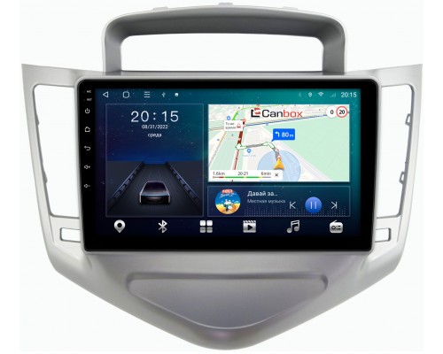 Chevrolet Cruze (2008-2012) (серебро) Canbox L-Line 4167-9-1284 на Android 10 (4G-SIM, 3/32, TS18, DSP, QLed)