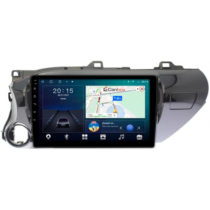 Штатная магнитола Toyota Hilux VIII 2015-2022 Canbox L-Line 4168-1056 на Android 10 (4G-SIM, 3/32, TS18, DSP, IPS) (для любой комплектации)