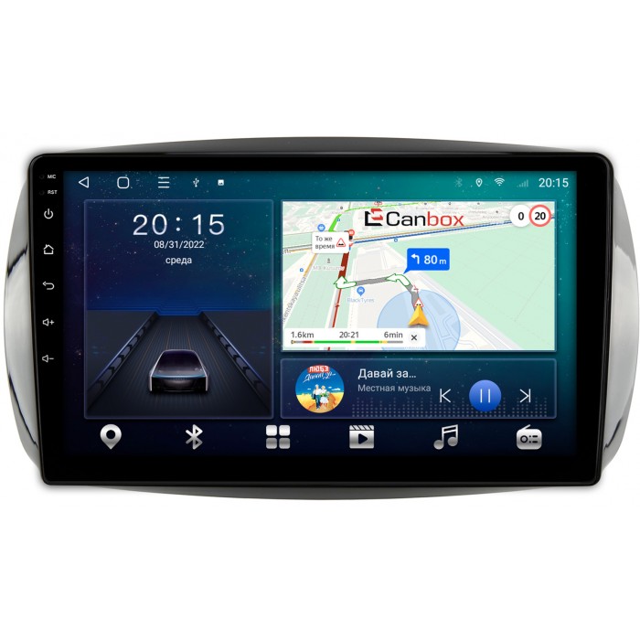 Штатная магнитола Smart Fortwo 3, Forfour 2 (2014-2022) Canbox L-Line 4169-9-019 на Android 10 (4G-SIM, 2/32, TS18, DSP, QLed)