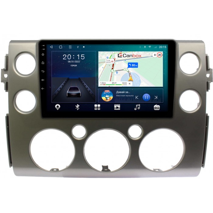 Штатная магнитола Toyota FJ Cruiser (2006-2022) (серебро) Canbox L-Line 4169-9-189 на Android 10 (4G-SIM, 2/32, TS18, DSP, QLed)