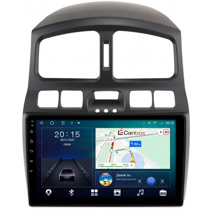 Штатная магнитола Hyundai Santa Fe 2000-2012 Canbox L-Line 4169-9-223 на Android 10 (4G-SIM, 2/32, TS18, DSP, QLed)