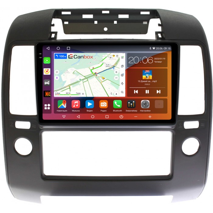 Штатная магнитола Nissan Navara (Frontier) III (D40) 2005-2010 Canbox H-Line 4180-9-1103 на Android 10 (4G-SIM, 3/32, DSP, QLed, 2K)