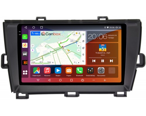 Toyota Prius III (XW30) 2009-2015 (правый руль) Canbox H-Line 4180-9-195 на Android 10 (4G-SIM, 3/32, DSP, QLed, 2K)