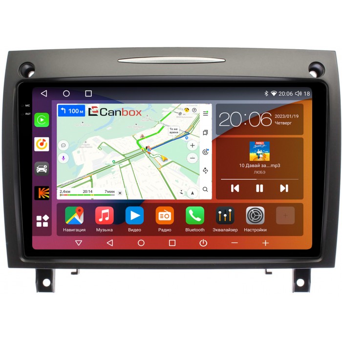 Штатная магнитола Mercedes SLK-klasse II (R171) 2004-2011 Canbox H-Line 4180-9-BE045N на Android 10 (4G-SIM, 3/32, DSP, QLed, 2K)