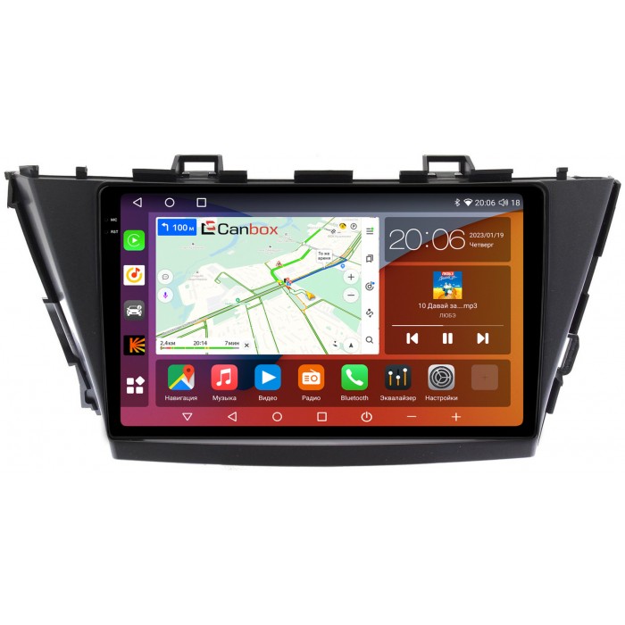 Штатная магнитола Toyota Prius Alpha 2011-2014 (правый руль) Canbox H-Line 4180-9-TO296N на Android 10 (4G-SIM, 3/32, DSP, QLed, 2K)