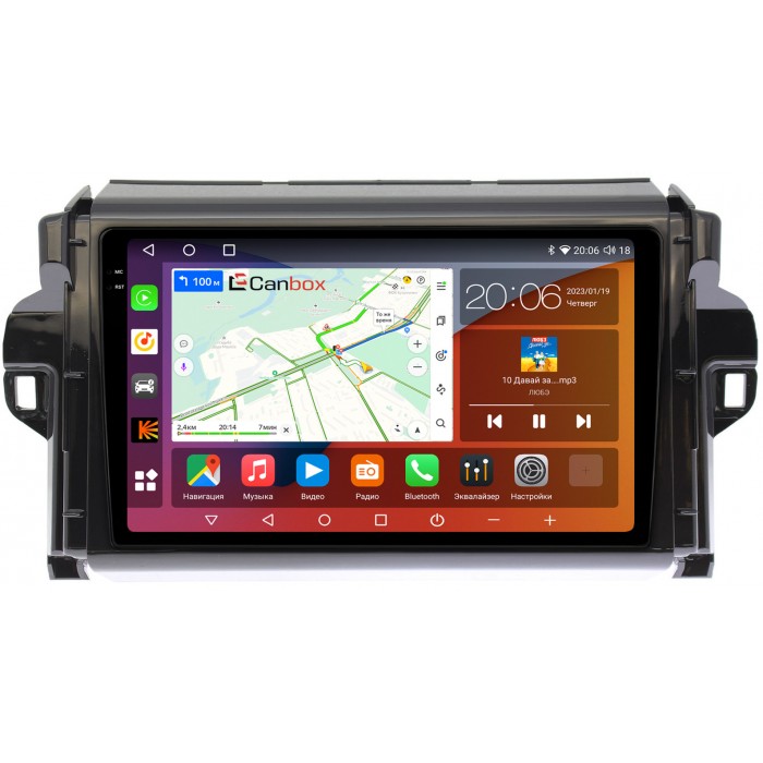 Штатная магнитола Toyota Fortuner 2 (2015-2022) Canbox H-Line 4180-9106 на Android 10 (4G-SIM, 3/32, DSP, QLed, 2K)