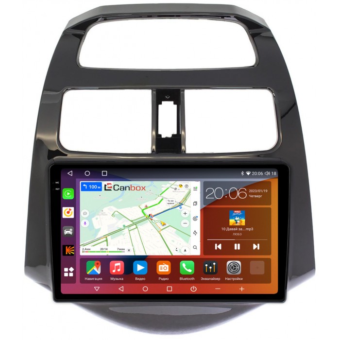 Штатная магнитола Daewoo Matiz Creative (M300) 2009-2011 (глянцевая) Canbox H-Line 4180-9164 на Android 10 (4G-SIM, 3/32, DSP, QLed, 2K)