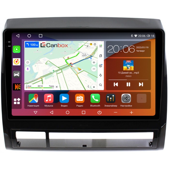 Штатная магнитола Toyota Tacoma II 2004-2011 (глянец) Canbox H-Line 4180-9173 на Android 10 (4G-SIM, 3/32, DSP, QLed, 2K)