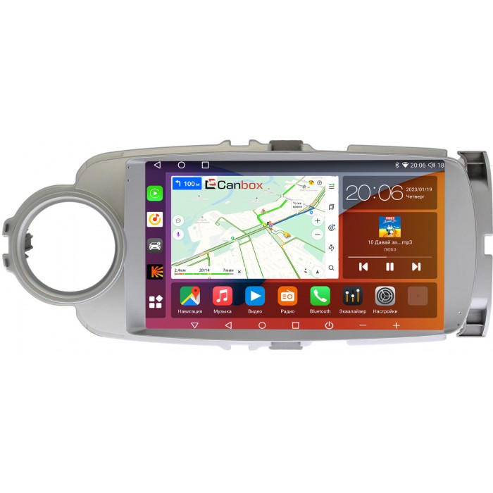 Штатная магнитола Toyota Yaris III (XP130), Vitz III (XP130) 2010-2018 Canbox H-Line 4180-9245 на Android 10 (4G-SIM, 3/32, DSP, QLed, 2K)