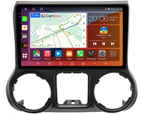 Jeep Wrangler III (JK) 2011-2018 Canbox H-Line 4181-10-009 на Android 10 (4G-SIM, 3/32, DSP, QLed, 2K)