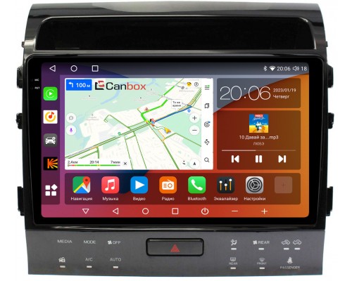 Toyota Land Cruiser 200 2013-2015 для авто с NAVI (Тип2) Canbox H-Line 4181-10-1202 на Android 10 (4G-SIM, 3/32, DSP, QLed, 2K)