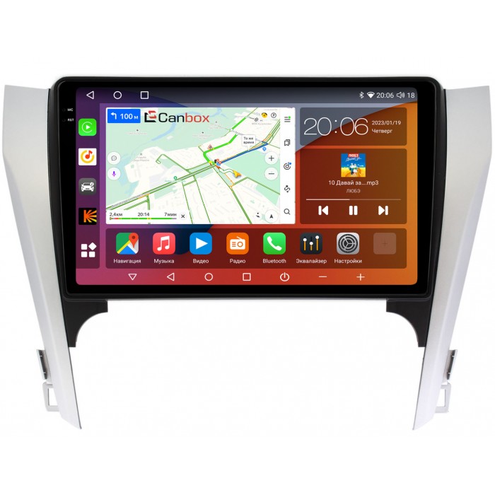 Штатная магнитола Toyota Camry XV50 (2011-2014) Canbox H-Line 4181-10-169-1 на Android 10 (4G-SIM, 3/32, DSP, QLed, 2K) (для авто с камерой, JBL)