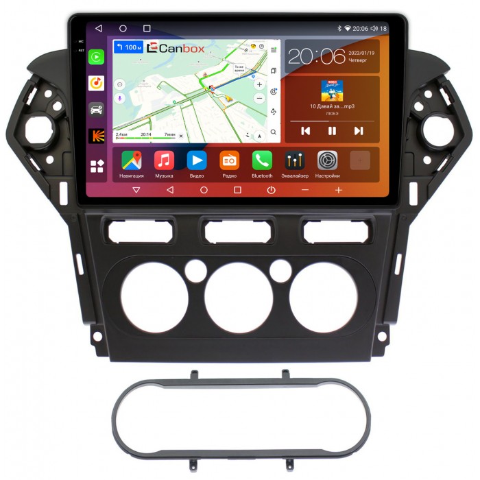 Штатная магнитола Ford Mondeo IV 2010-2015 (черная) Canbox H-Line 4181-1019 на Android 10 (4G-SIM, 3/32, DSP, QLed, 2K)