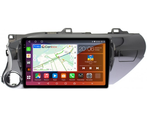 Toyota Hilux VIII 2015-2022 Canbox H-Line 4181-1071 на Android 10 (4G-SIM, 3/32, DSP, QLed, 2K) (для авто без магнитолы)