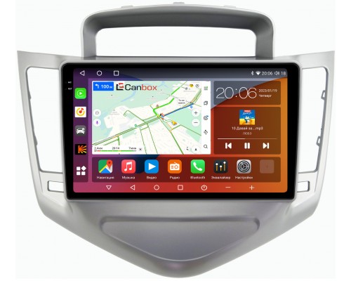 Chevrolet Cruze (2008-2012) (серебро) Canbox H-Line 4182-9-1284 на Android 10 (4G-SIM, 4/64, DSP, QLed, 2K)