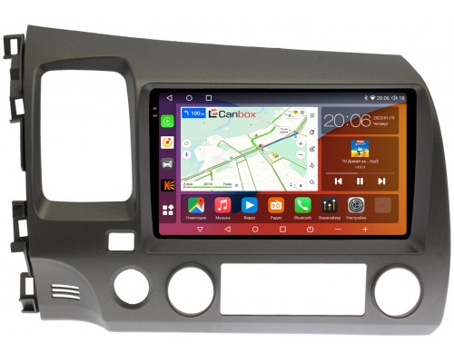 Honda Civic 8 (4D) (2005-2012) седан (левый руль) Canbox H-Line 4182-9-1382 на Android 10 (4G-SIM, 4/64, DSP, QLed, 2K)