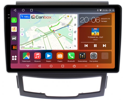 SsangYong Actyon 2 (2010-2013) Canbox H-Line 4182-9184 на Android 10 (4G-SIM, 4/64, DSP, QLed, 2K)