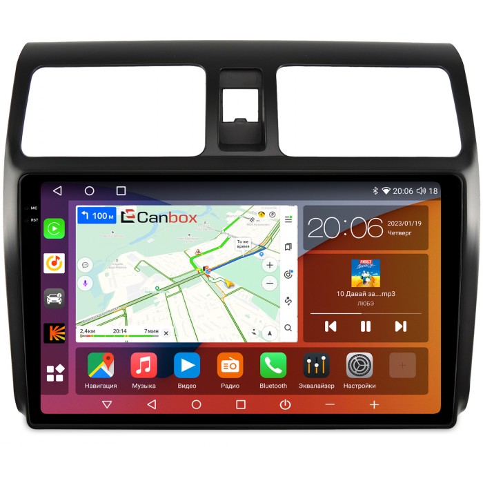 Штатная магнитола Suzuki Swift III 2004-2010 Canbox H-Line 4183-1024 на Android 10 (4G-SIM, 4/64, DSP, QLed, 2K)