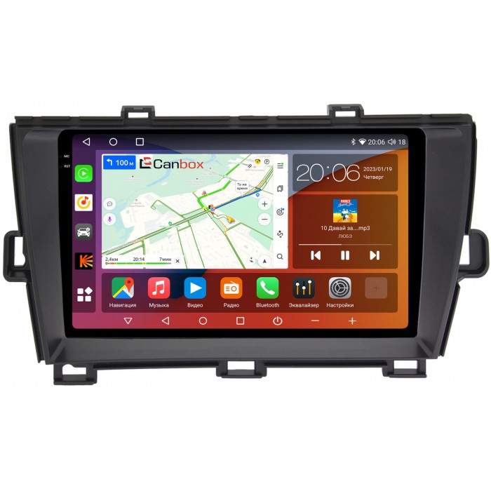 Штатная магнитола Toyota Prius III (XW30) 2009-2015 (правый руль) Canbox H-Line 4184-9-195 на Android 10 (4G-SIM, 6/128, DSP, QLed, 2K)