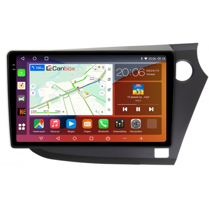 Штатная магнитола Honda Insight II (2009-2014) (правый руль) Canbox H-Line 4184-9-304 на Android 10 (4G-SIM, 6/128, DSP, QLed, 2K)