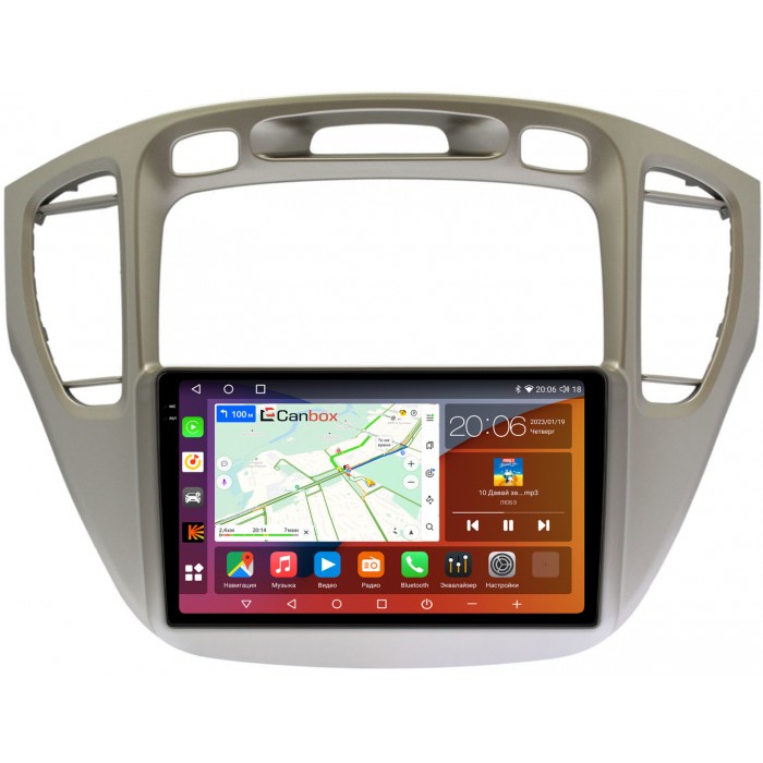 Штатная магнитола Toyota Highlander (U20), Kluger (XU20) (2000-2007) Canbox H-Line 4184-9-409 на Android 10 (4G-SIM, 6/128, DSP, QLed, 2K)