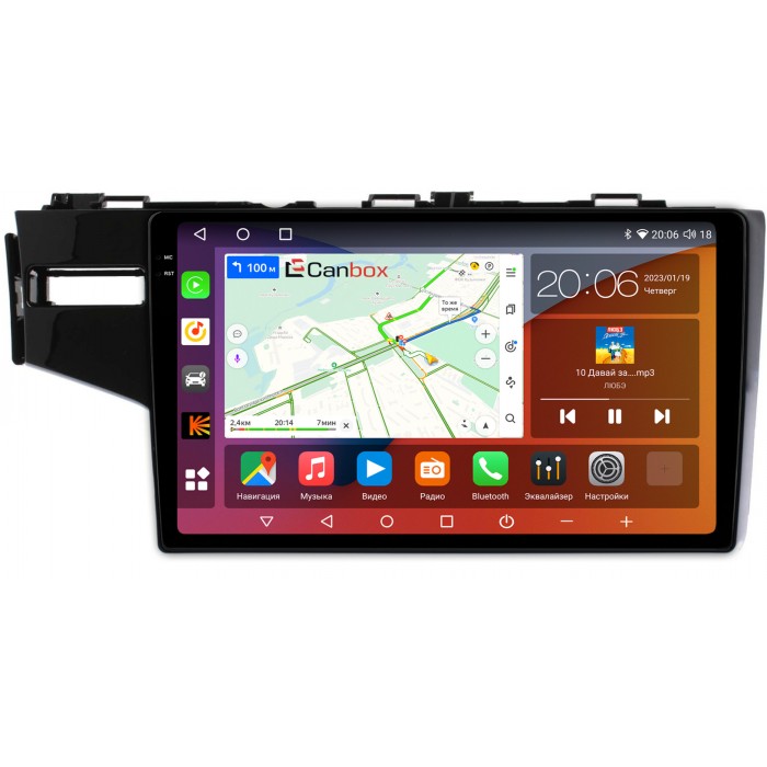 Штатная магнитола Honda Jazz III 2015-2021 (левый руль) Canbox H-Line 4185-10-468 на Android 10 (4G-SIM, 6/128, DSP, QLed, 2K)