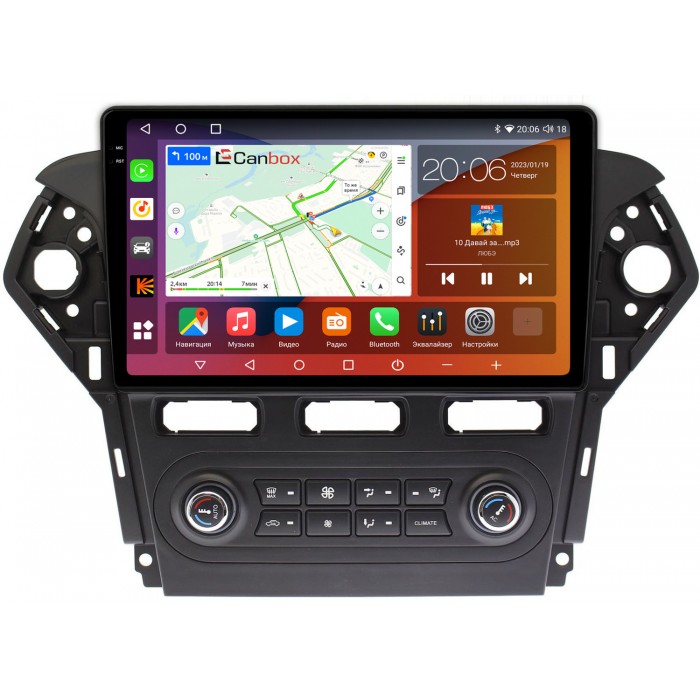 Штатная магнитола Ford Mondeo IV 2010-2015 (черная) Canbox H-Line 4187-1018 для авто с Blaupunkt на Android 10 (4G-SIM, 8/256, DSP, QLed, 2K)