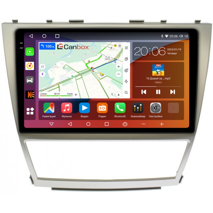 Штатная магнитола Toyota Camry XV40 (2006-2011) Canbox H-Line 4187-1063 на Android 10 (4G-SIM, 8/256, DSP, QLed, 2K)