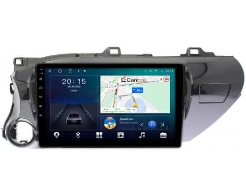 Toyota Hilux VIII 2015-2022 Canbox L-Line 4295-1071 на Android 10 (4G-SIM, 6/128, TS18, DSP, QLed) (для авто без магнитолы)