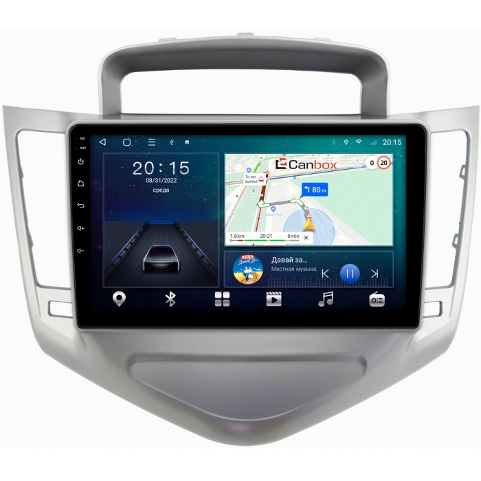 Штатная магнитола Chevrolet Cruze (2008-2012) (серебро) Canbox L-Line 4296-9-1284 на Android 10 (4G-SIM, 6/128, TS18, DSP, QLed)