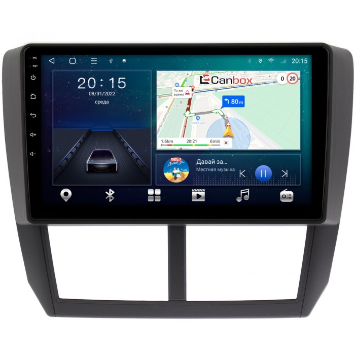 Штатная магнитола Subaru Forester 3, Impreza 3 (2007-2013) Canbox L-Line 4296-9080 на Android 10 (4G-SIM, 6/128, TS18, DSP, QLed)