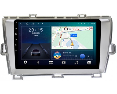 Toyota Prius III (XW30) 2009-2015 (правый руль) серебро Canbox L-Line 4296-9092 на Android 10 (4G-SIM, 6/128, TS18, DSP, QLed)