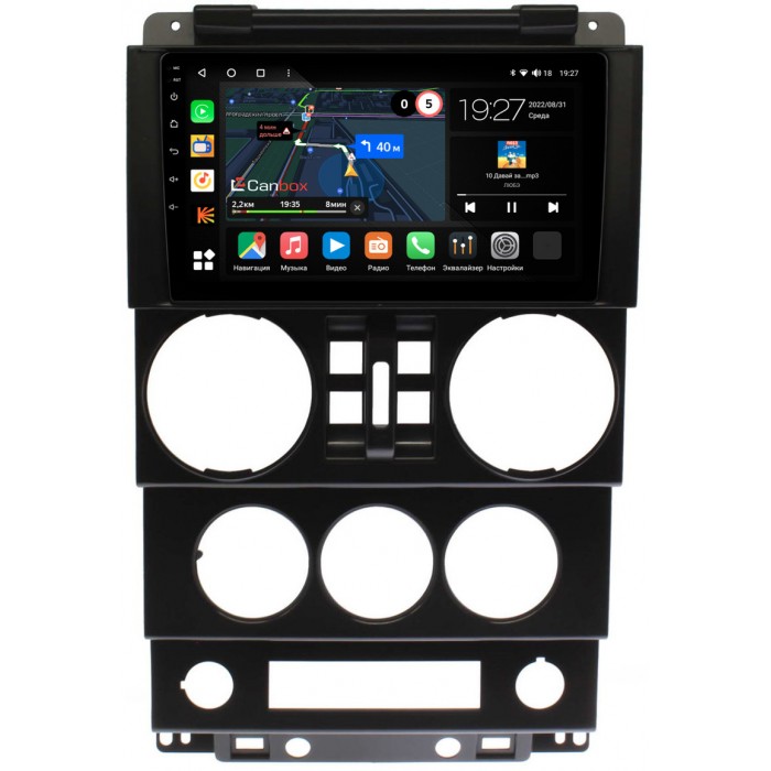 Штатная магнитола Jeep Wrangler 3 (JK) (2007-2010) (4 двери) Canbox M-Line 4542-9-023 на Android 10 (4G-SIM, 4/64, DSP, QLed)