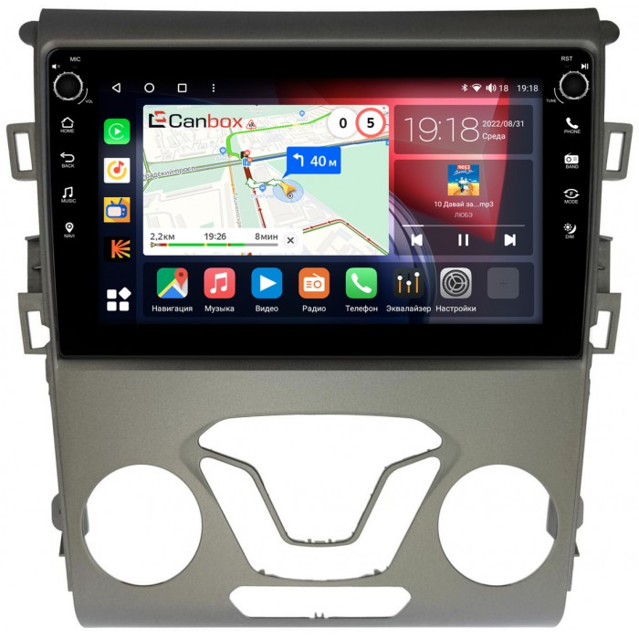 Штатная магнитола Ford Mondeo V 2014-2022, Fusion II (North America) 2012-2016 Canbox H-Line 7824-9-096 на Android 10 (4G-SIM, 6/128, DSP, IPS) С крутилками