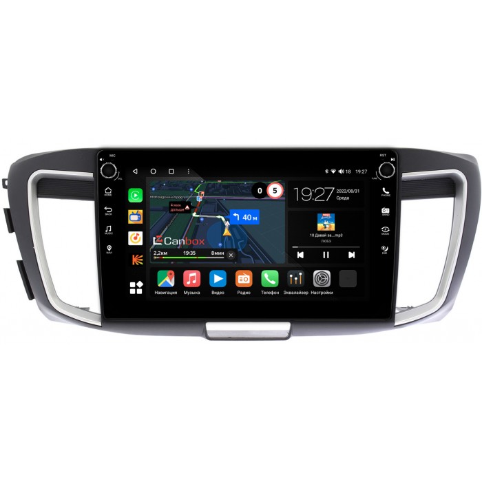 Штатная магнитола Honda Accord 9 (2012-2019) Canbox M-Line 7825-10-1156 на Android 10 (4G-SIM, 2/32, DSP, QLed) С крутилками