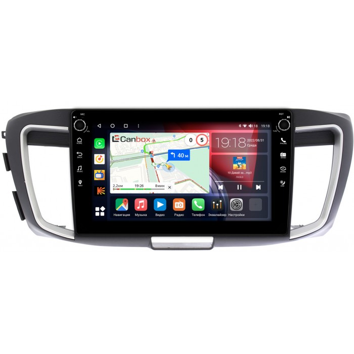 Штатная магнитола Honda Accord 9 (2012-2019) Canbox H-Line 7828-10-1156 на Android 10 (4G-SIM, 6/128, DSP, QLed) С крутилками