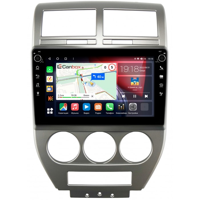 Штатная магнитола Jeep Compass, Liberty (Patriot) (2006-2010) Canbox H-Line 7827-10-328 на Android 10 (4G-SIM, 4/64, DSP, QLed) С крутилками