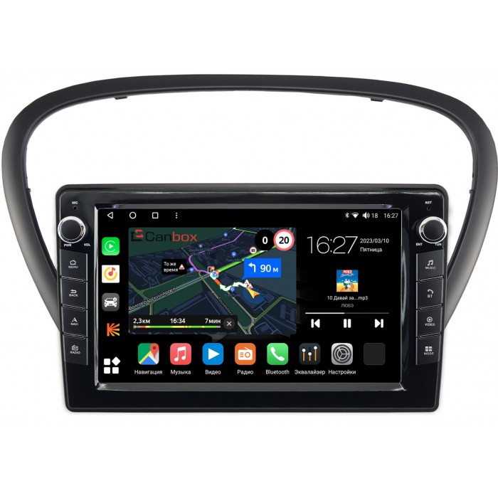 Штатная магнитола Peugeot 607 (2004-2010) Canbox M-Line 7821-9-6060 Android 10 (4G-SIM, 2/32, DSP, IPS) С крутилками