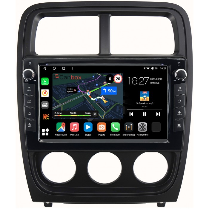 Штатная магнитола Dodge Caliber (2009-2013) Canbox M-Line 7821-9-caliber на Android 10 (4G-SIM, 2/32, DSP, IPS) С крутилками