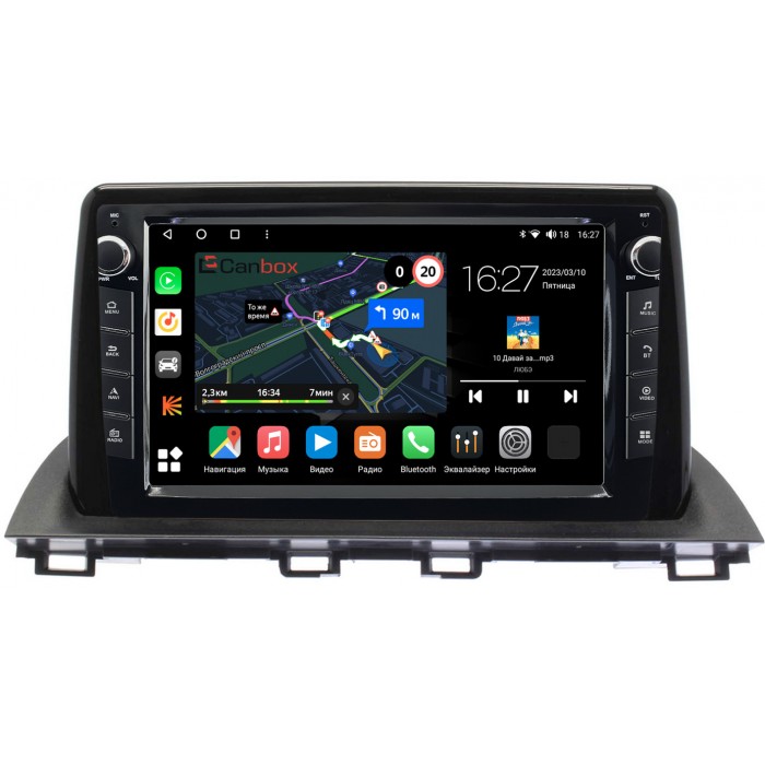 Штатная магнитола Mazda 3 (BM), Axela 3 (2013-2019) Canbox M-Line 7821-9-MA058N на Android 10 (4G-SIM, 2/32, DSP, IPS) С крутилками