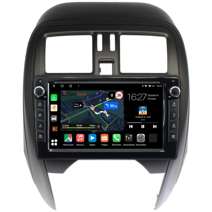 Штатная магнитола Nissan March IV (K13) 2013-2022 Canbox M-Line 7821-9-NI097N на Android 10 (4G-SIM, 2/32, DSP, IPS) С крутилками