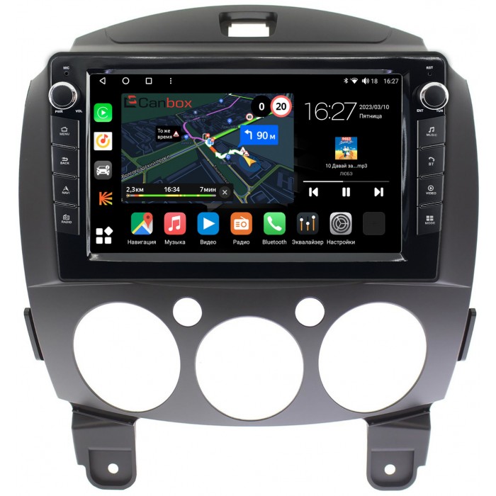 Штатная магнитола Mazda 2 (DE), Demio 3 (DE) (2007-2014) Canbox M-Line 7821-9031 на Android 10 (4G-SIM, 2/32, DSP, IPS) С крутилками