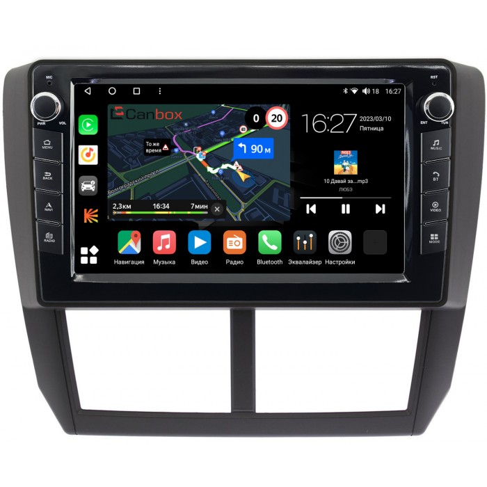 Штатная магнитола Subaru Forester 3, Impreza 3 (2007-2013) Canbox M-Line 7821-9080 на Android 10 (4G-SIM, 2/32, DSP, IPS) С крутилками