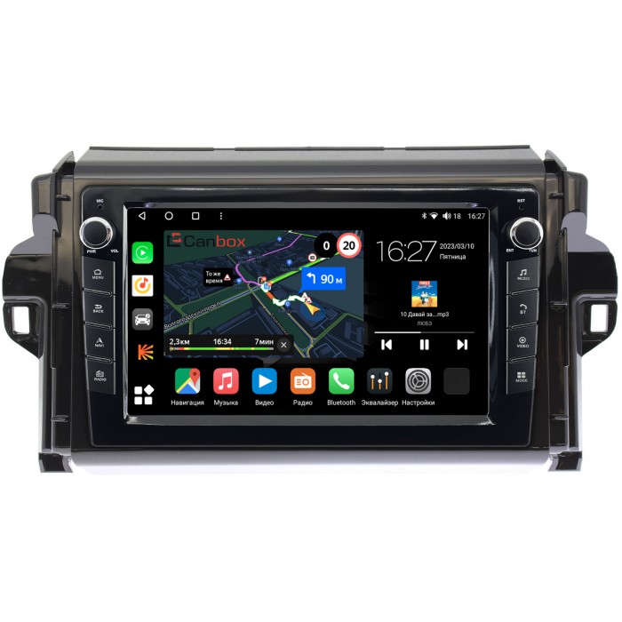 Штатная магнитола Toyota Fortuner 2 (2015-2022) Canbox M-Line 7821-9106 Android 10 (4G-SIM, 2/32, DSP, IPS) С крутилками