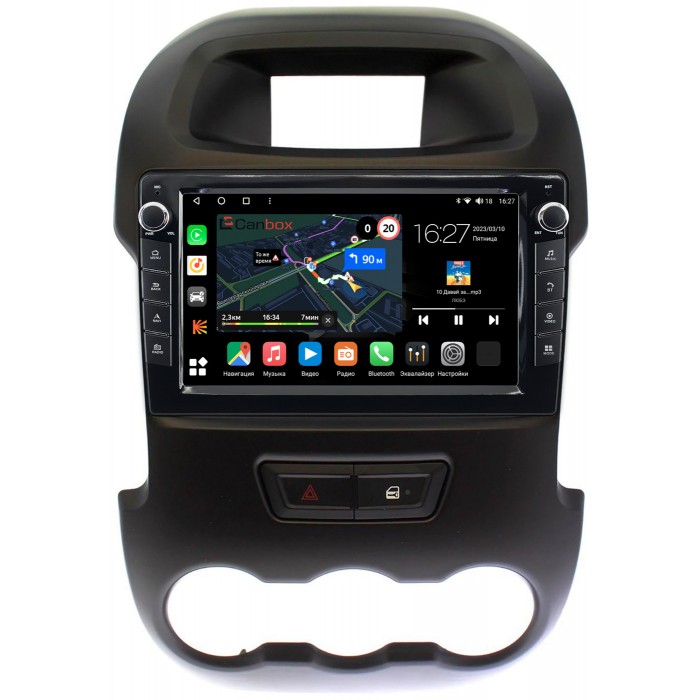 Штатная магнитола Ford Ranger III 2012-2015 Canbox M-Line 7821-9165 на Android 10 (4G-SIM, 2/32, DSP, IPS) С крутилками