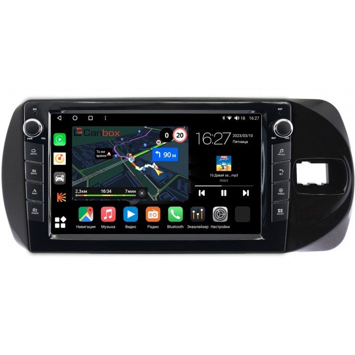 Штатная магнитола Toyota Vitz III (XP130) 2014-2019 (Тип 1) Canbox M-Line 7821-9374 на Android 10 (4G-SIM, 2/32, DSP, IPS) С крутилками