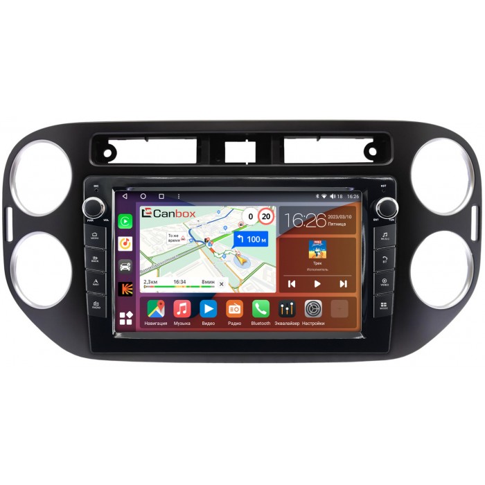 Штатная магнитола Volkswagen Tiguan 2011-2016 Canbox H-Line 7822-9-1042 на Android 10 (4G-SIM, 3/32, DSP, IPS) С крутилками