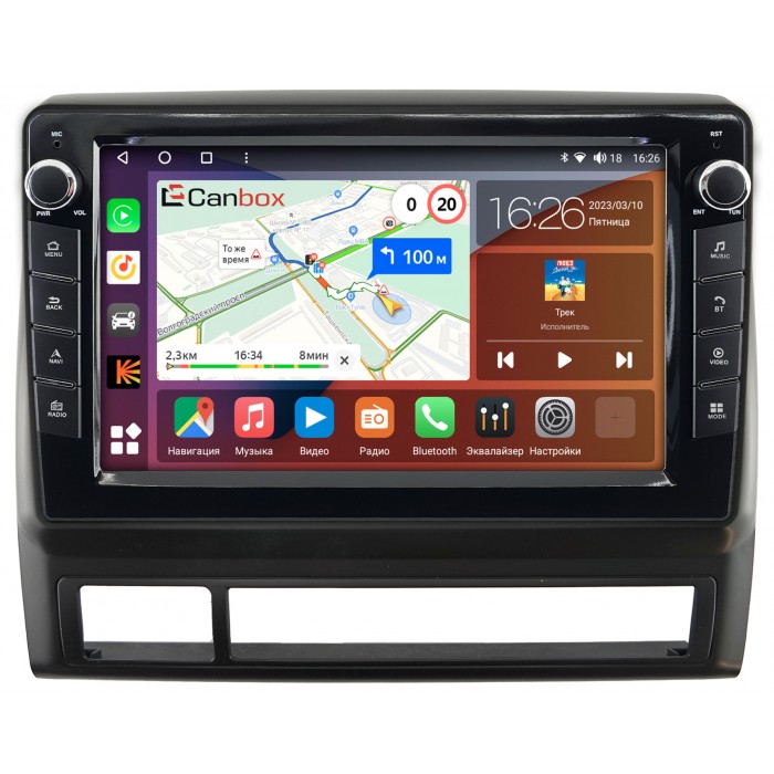 Штатная магнитола Toyota Tacoma II 2004-2011 (матовая) Canbox H-Line 7822-9-114 на Android 10 (4G-SIM, 3/32, DSP, IPS) С крутилками