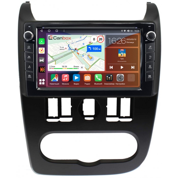 Штатная магнитола Lada Largus 2012-2021 Canbox H-Line 7822-9-1163 на Android 10 (4G-SIM, 3/32, DSP, IPS) С крутилками